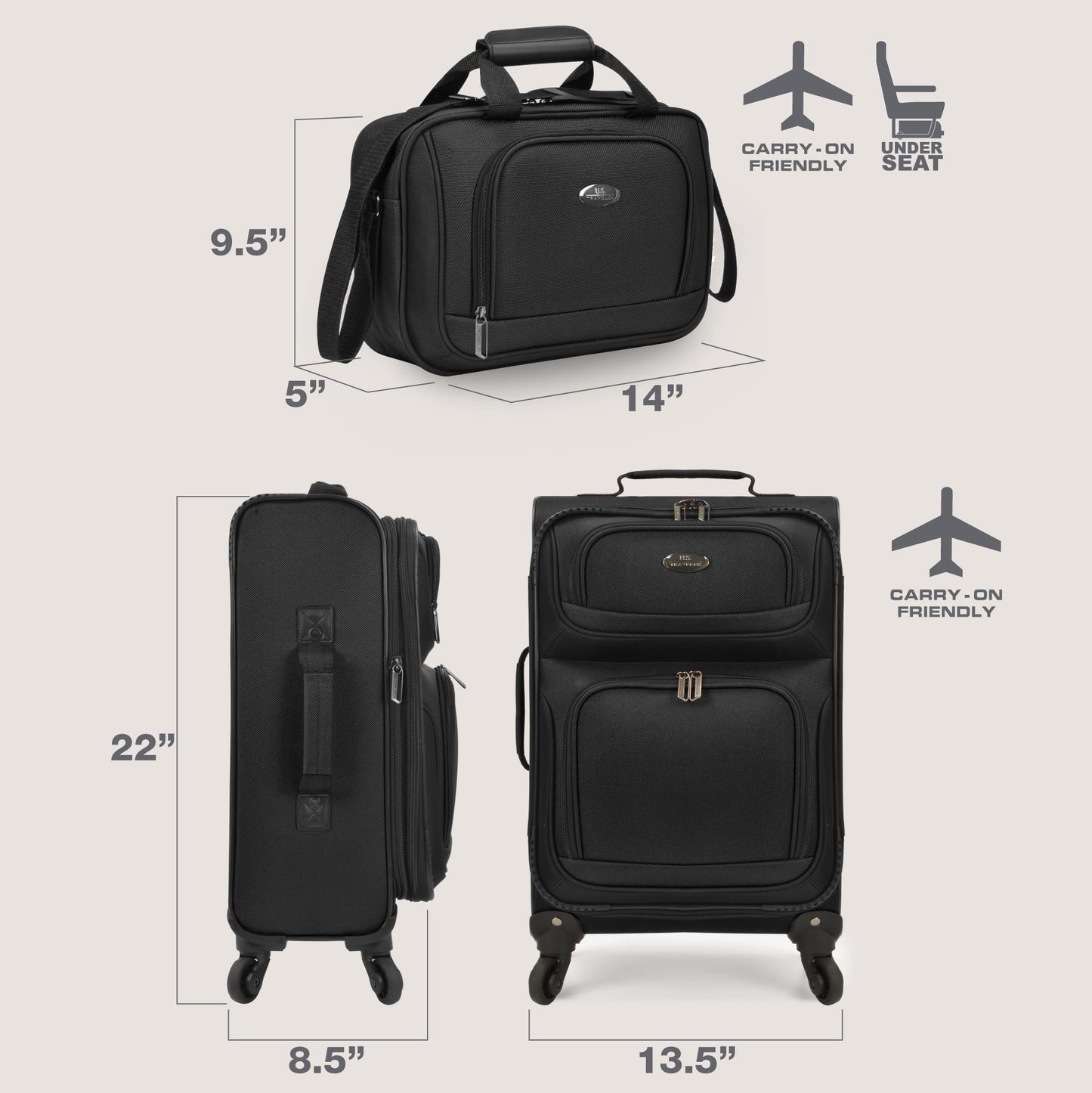 U.S. Traveler Rio Expandable Orange Carry-on