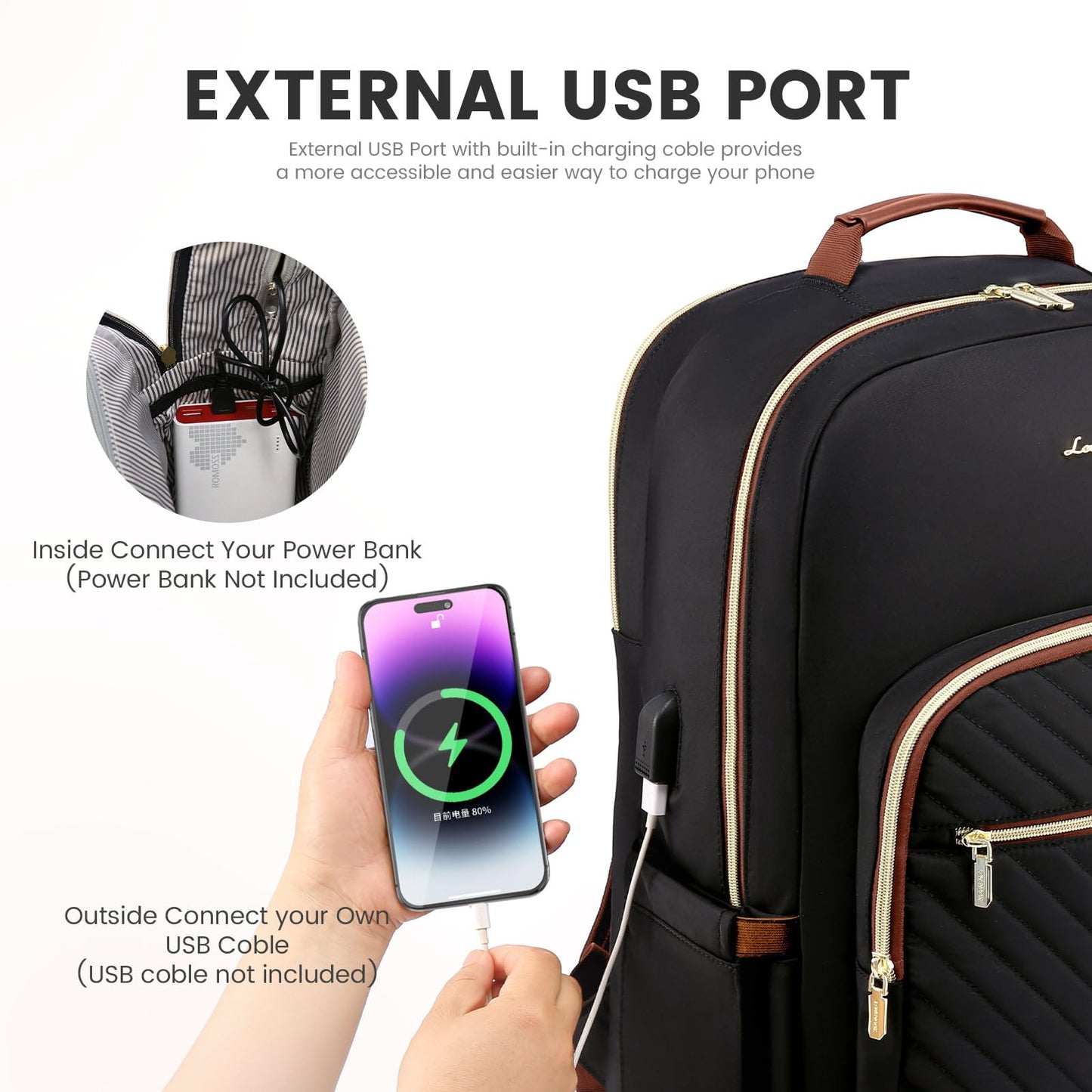 Chic Leather Laptop Backpack for Women - LoveVook