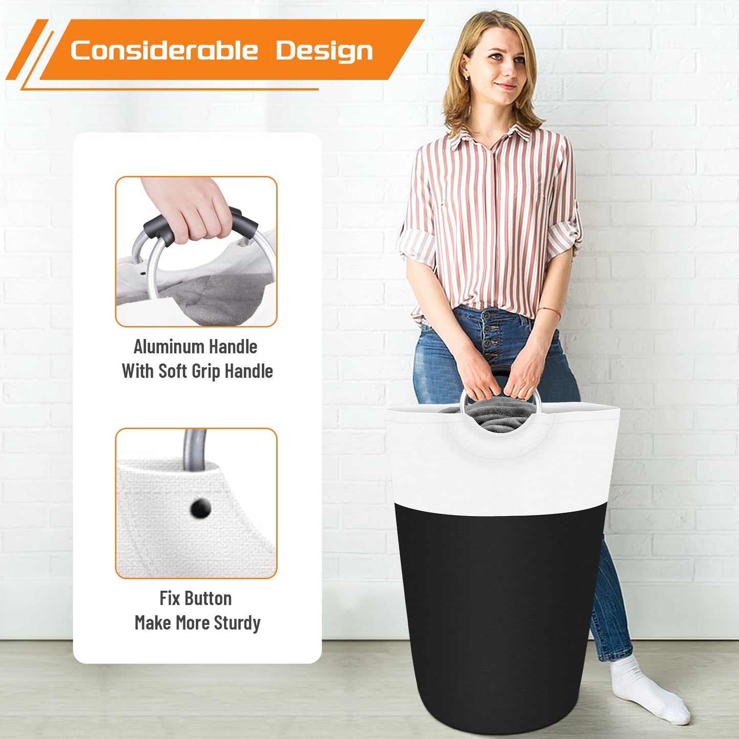 BlissTotes 90L Collapsible Laundry Hamper - Black