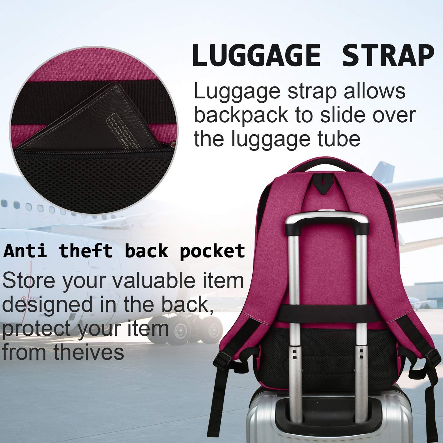SecureSlim Laptop Backpack with USB & Water Resistance