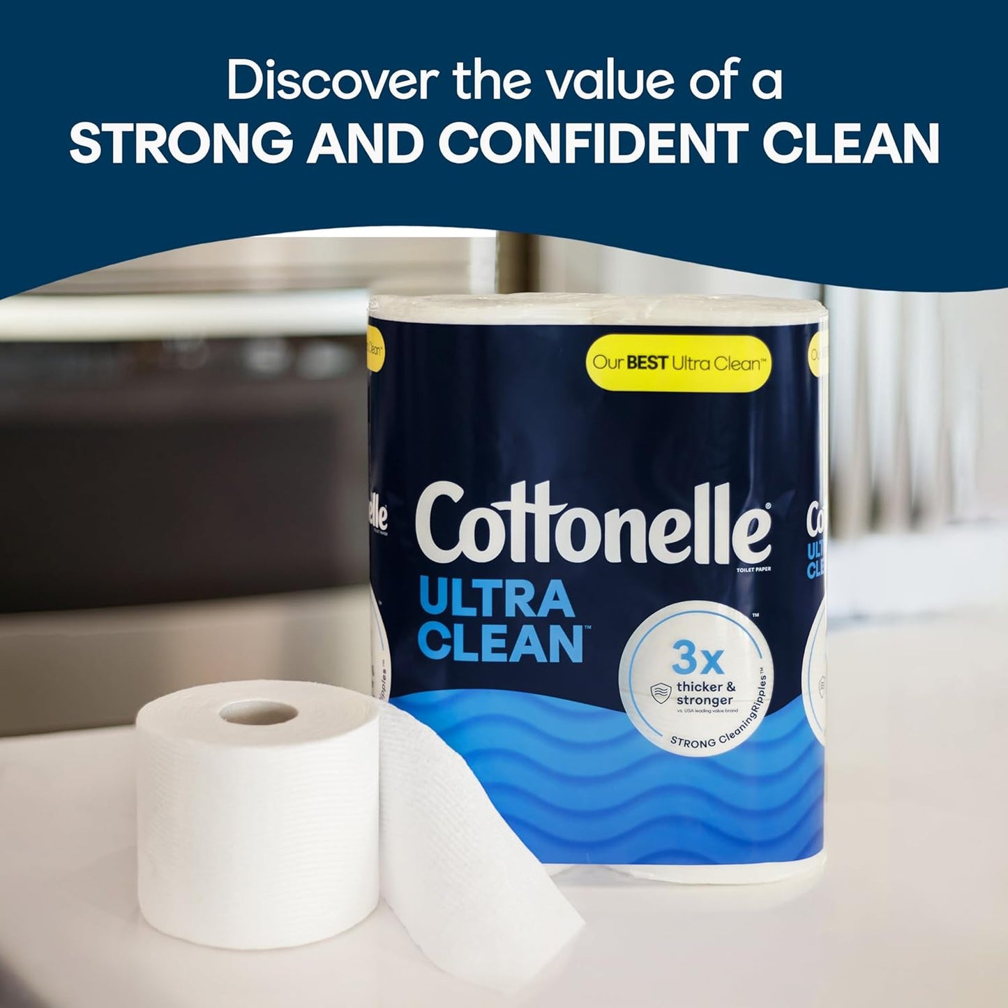 Cottonelle Ultra Clean Toilet Paper: 18 Mega Rolls (72 Regular Rolls), 284 Sheets Each