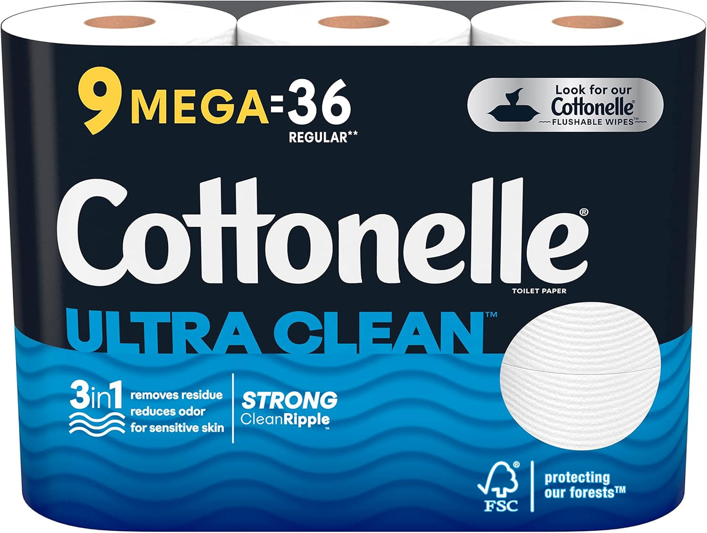 Cottonelle Ultra Clean Toilet Paper: 18 Mega Rolls (72 Regular Rolls), 284 Sheets Each