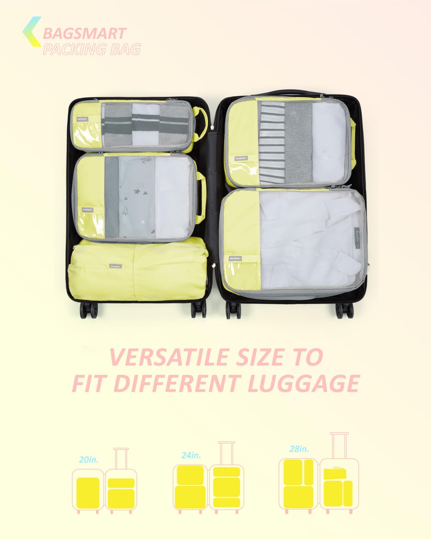 PackPro 6 Set Compression Cubes for Travel
