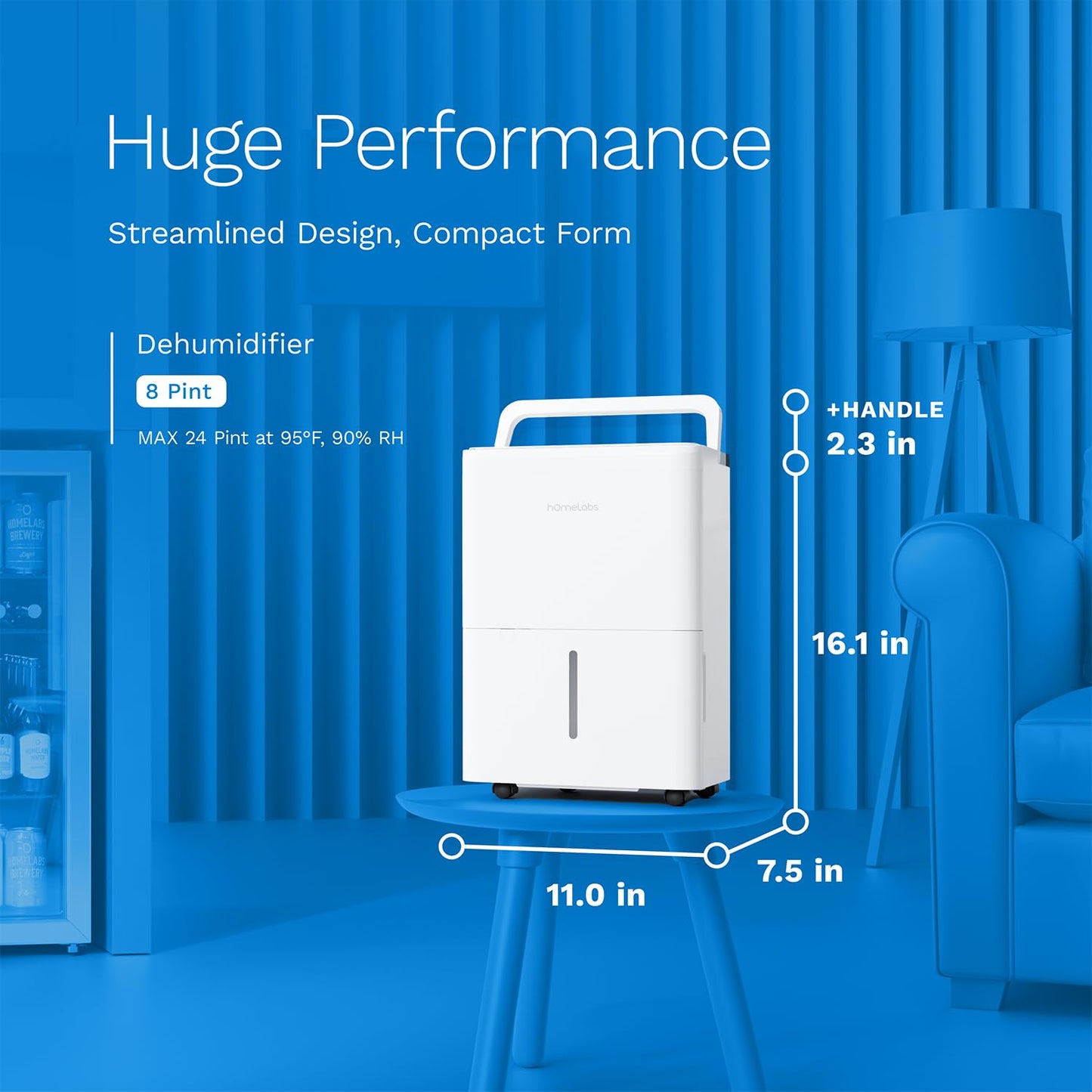 hOmeLabs Smart 50 Pint Dehumidifier 7000 Sq Ft