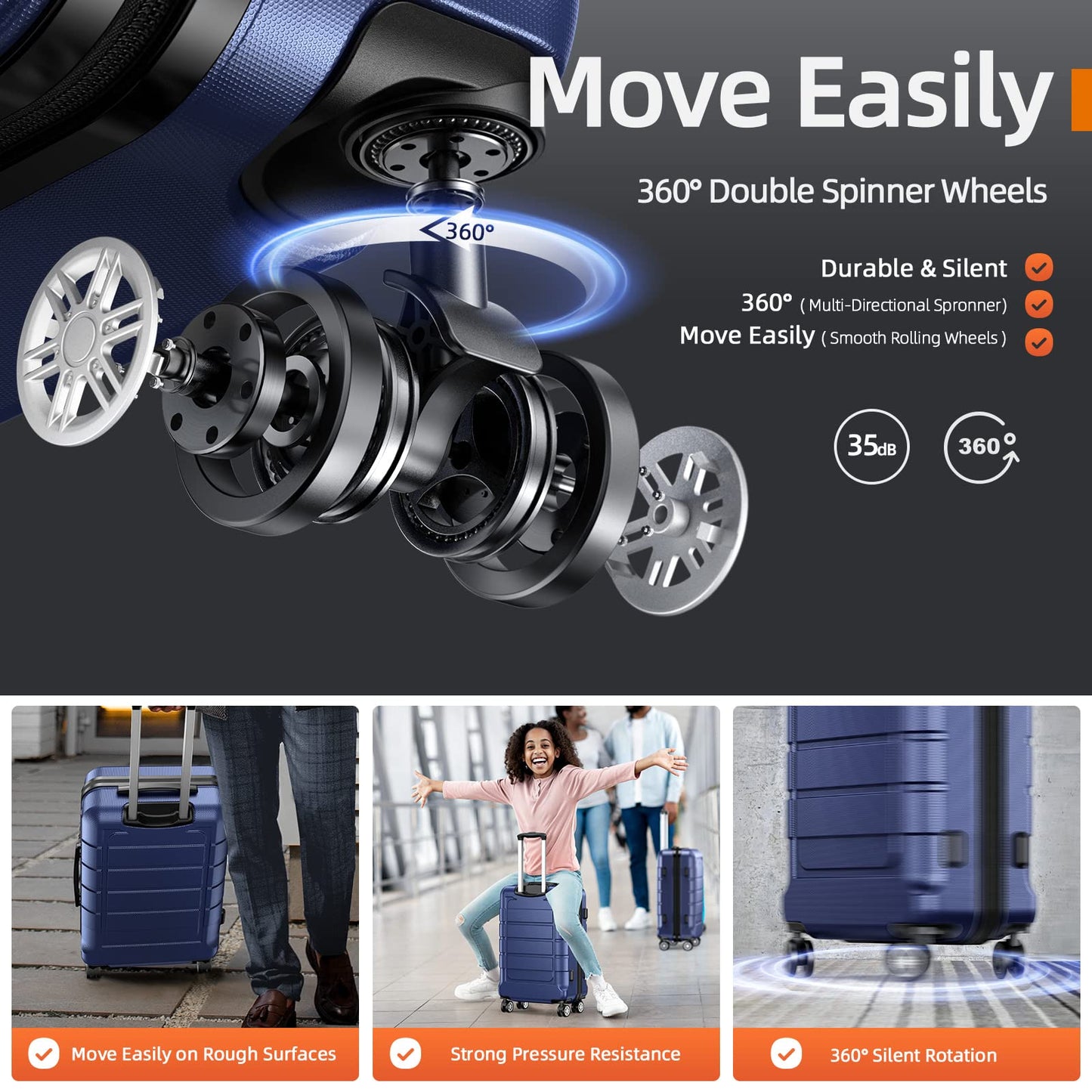 Expandable ShowKoo Suitcase - Durable & TSA Lock