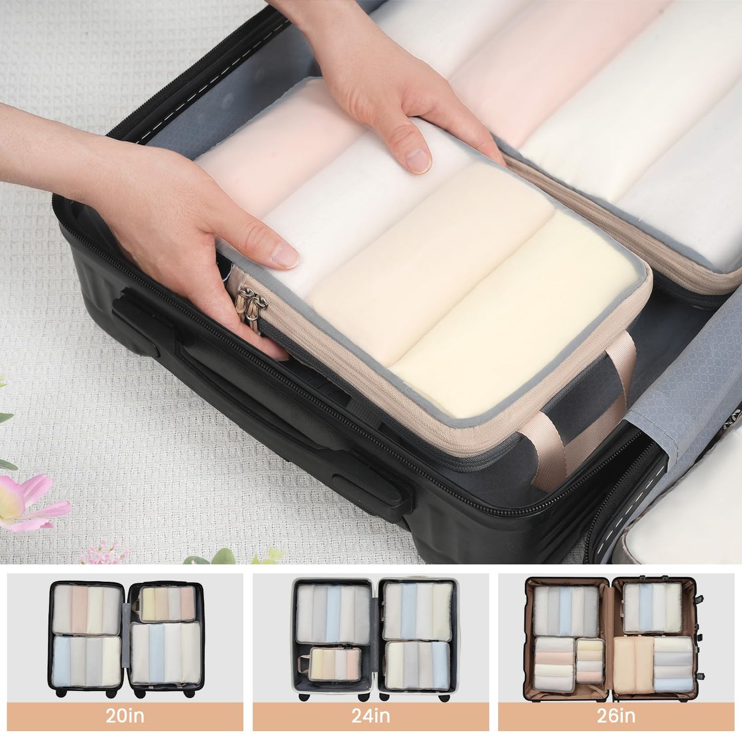 BAGAIL Travel Compression Cubes Set for Packing Ease