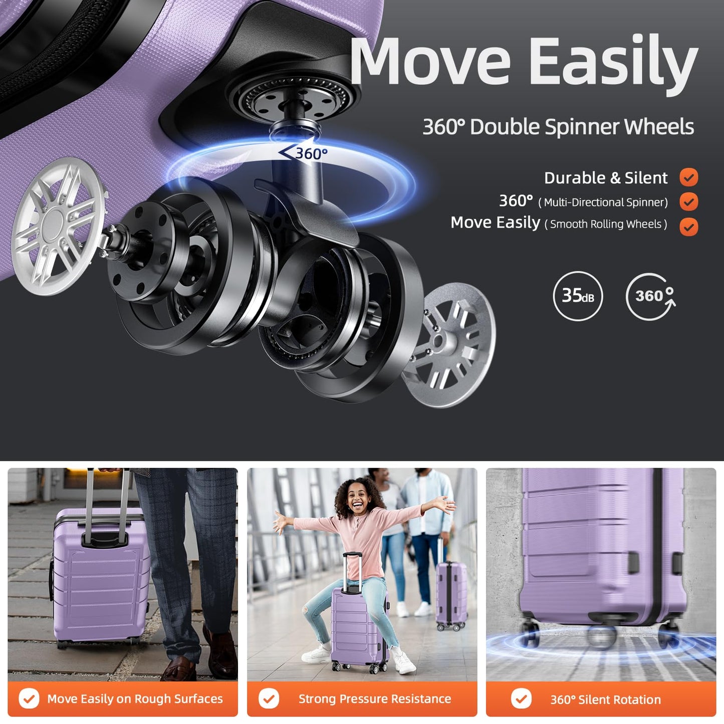Expandable ShowKoo Suitcase - Durable & TSA Lock