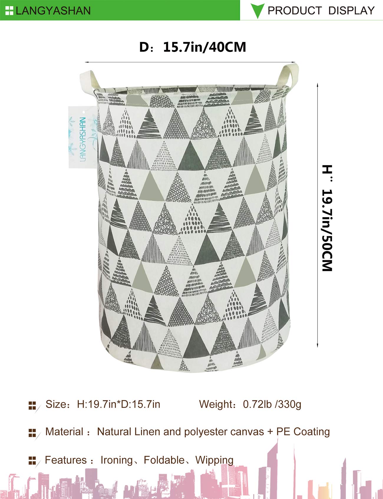 Collapsible Canvas Hamper by LANGYASHAN