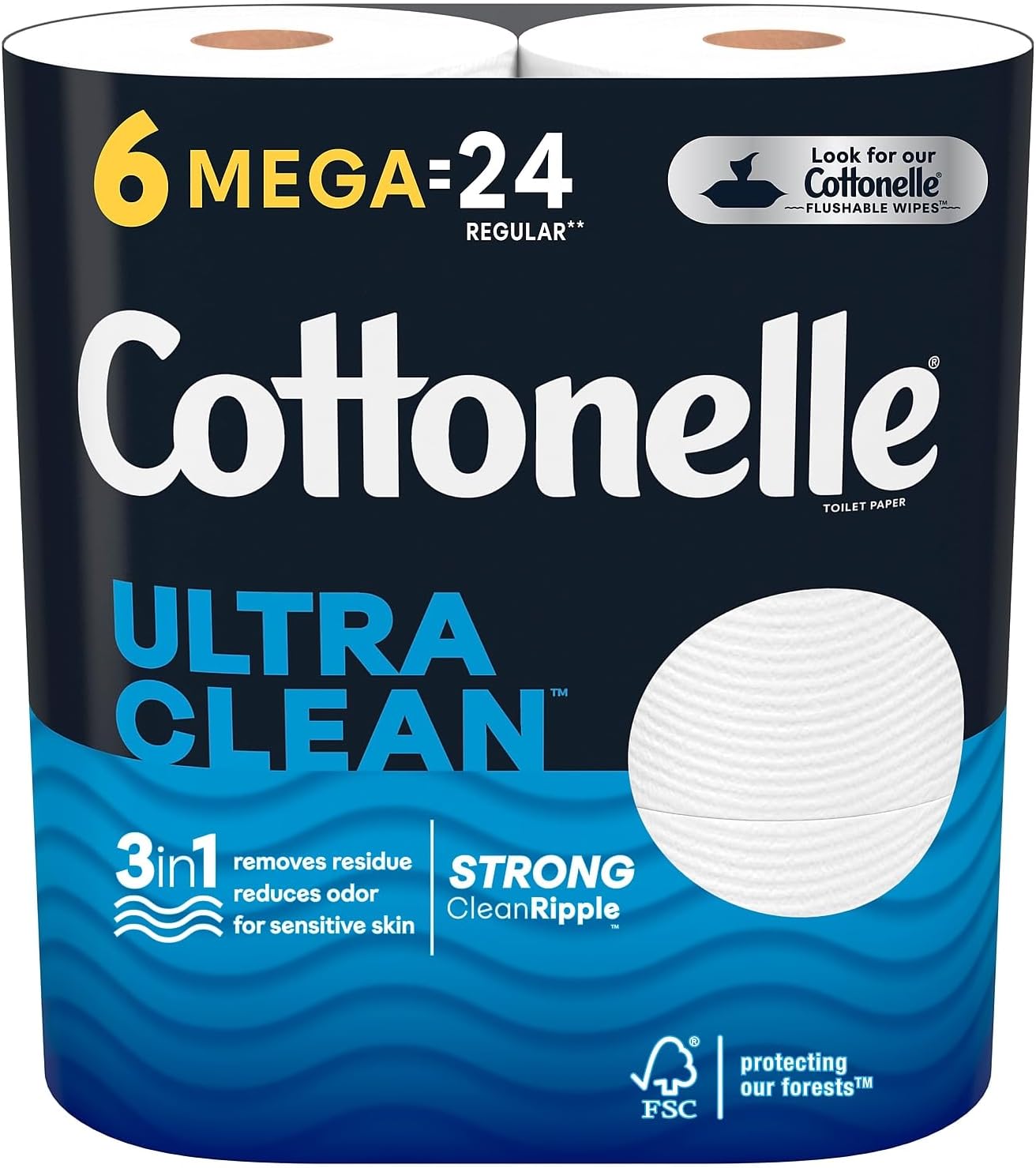 Cottonelle Ultra Clean Toilet Paper: 18 Mega Rolls (72 Regular Rolls), 284 Sheets Each