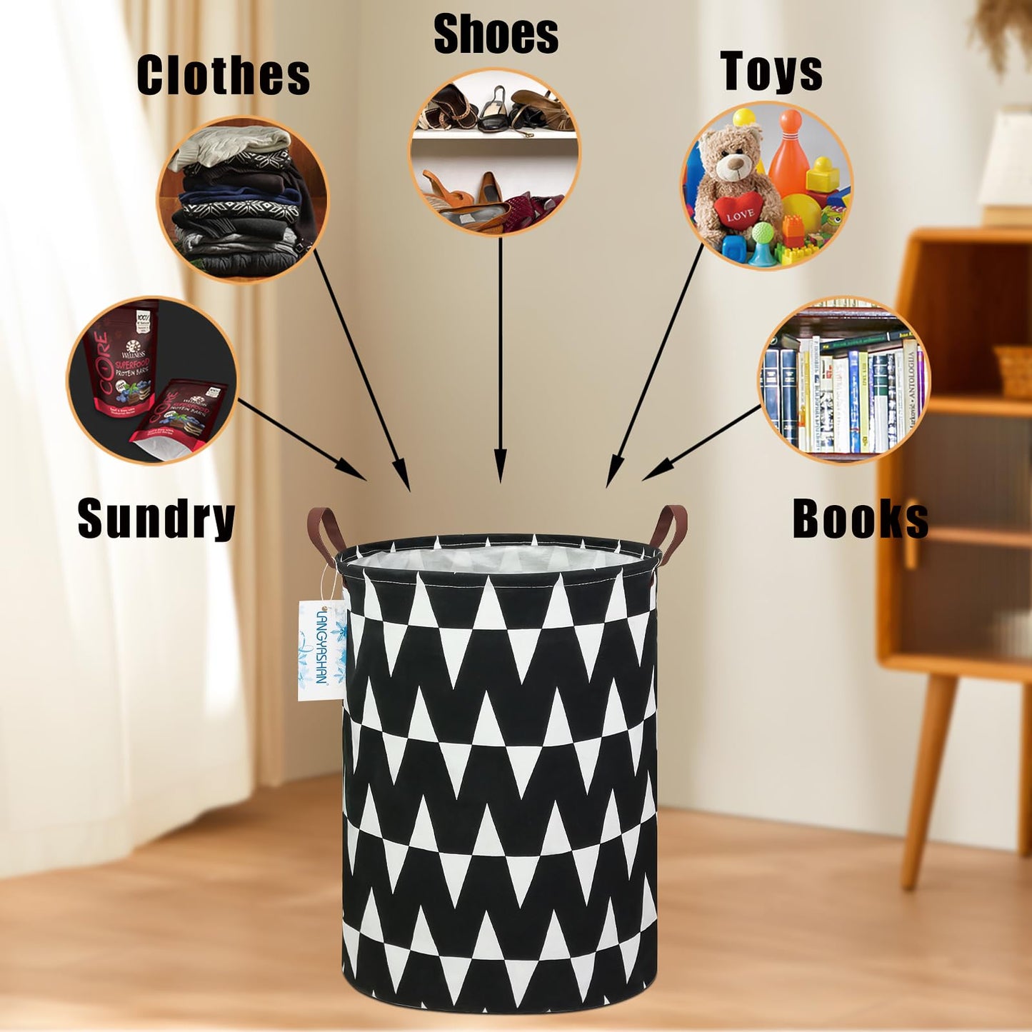 Collapsible Canvas Hamper by LANGYASHAN