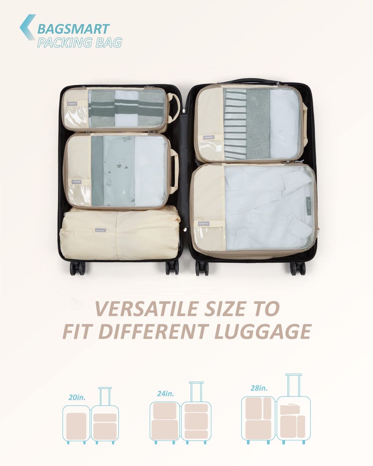 PackPro 6 Set Compression Cubes for Travel