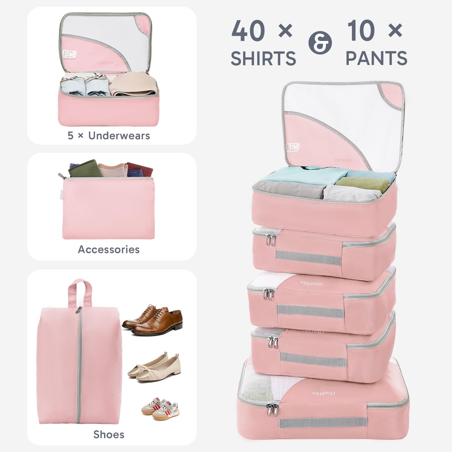 OlarHike Travel Cube Set - Cream Organizer & Gifts