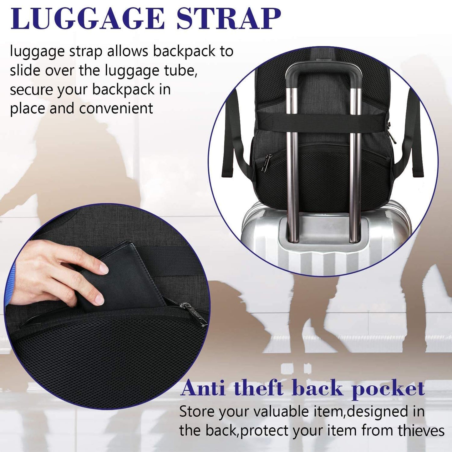 MATEIN SleekGuard Laptop Backpack with USB Port