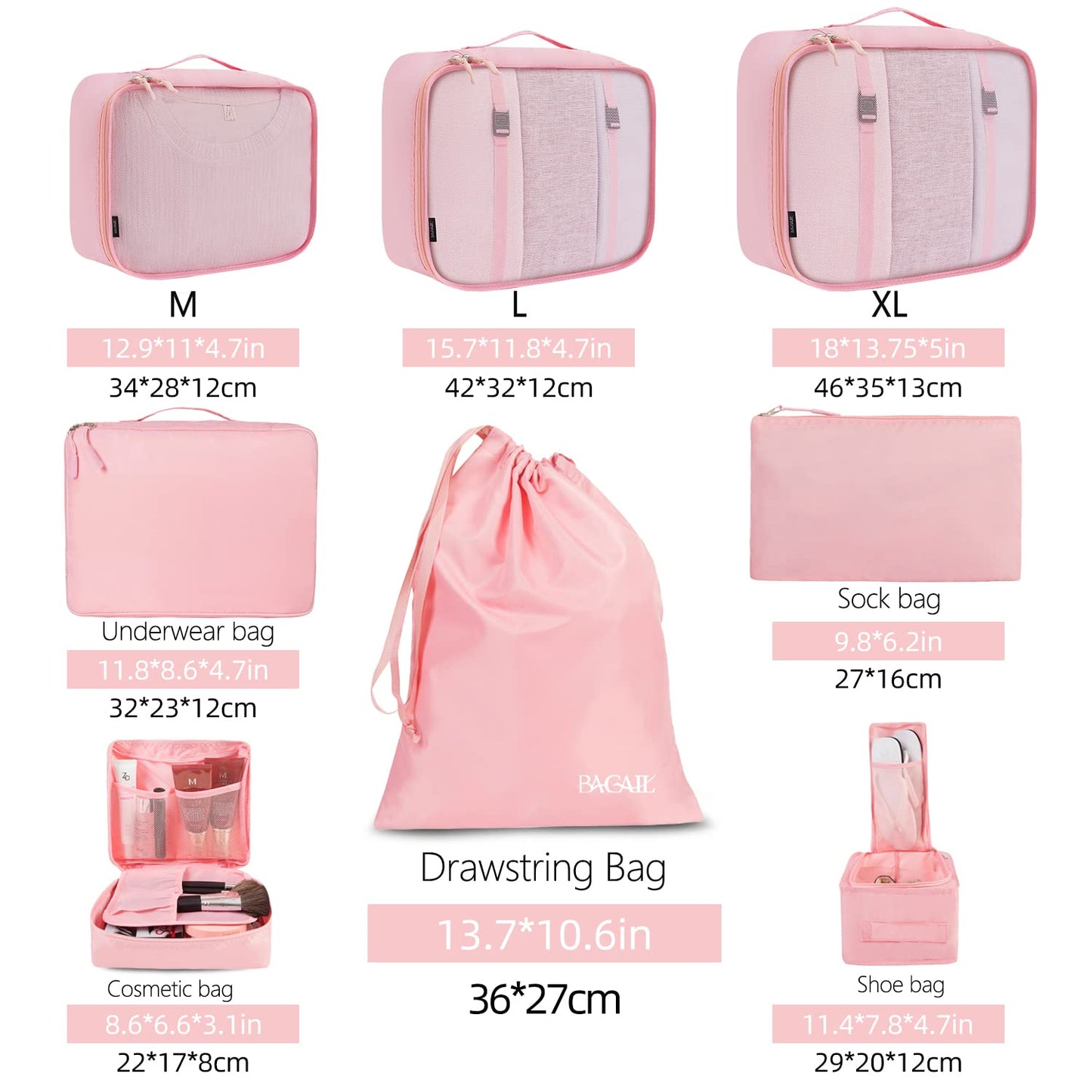 TravelMate 8-Piece Packing Cubes