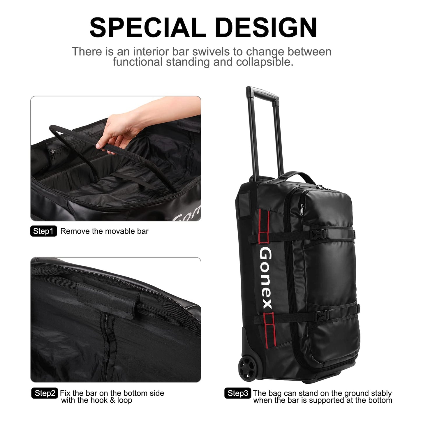 Gonex 70L Wheeled Duffle - Olive Green Travel Bag