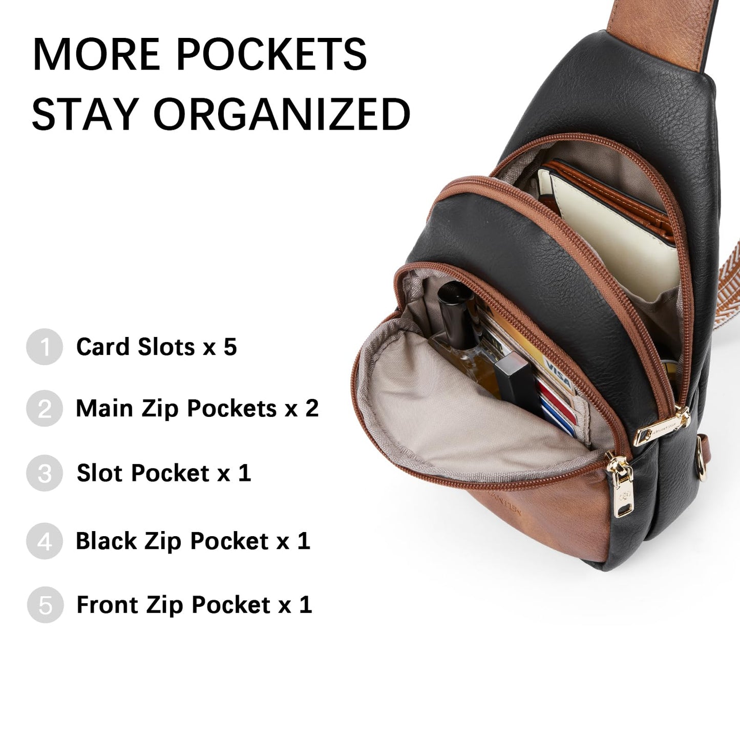 BOSTANTEN Chic Leather Crossbody Sling Bag