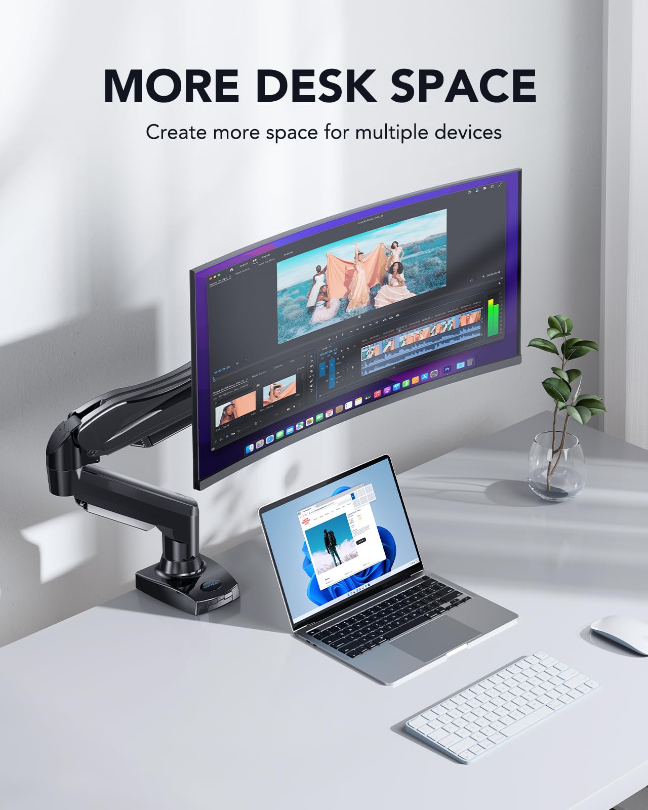 HUANUO Gas Monitor Arm - Adjustable VESA Stand