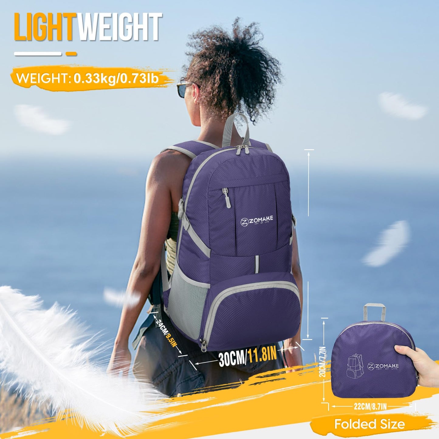 ZOMAKE 35L Compact Waterproof Hiking Backpack