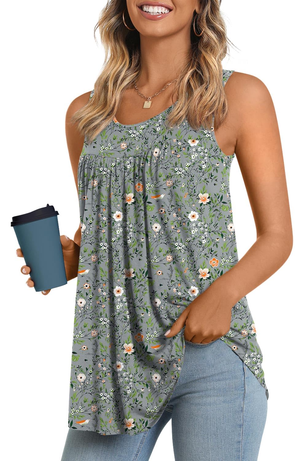 Longyuan Summer Sleeveless Tunics for Women