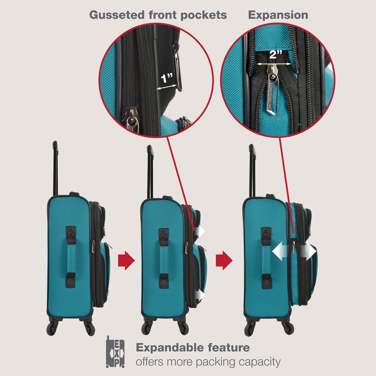 U.S. Traveler Rio Expandable Orange Carry-on