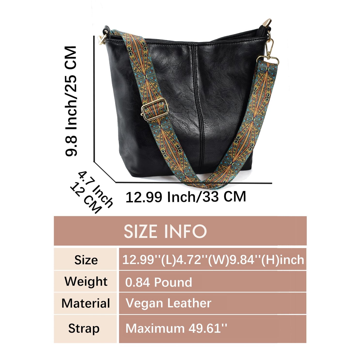 ChicHobo Vegan Leather Crossbody Bag with Strap