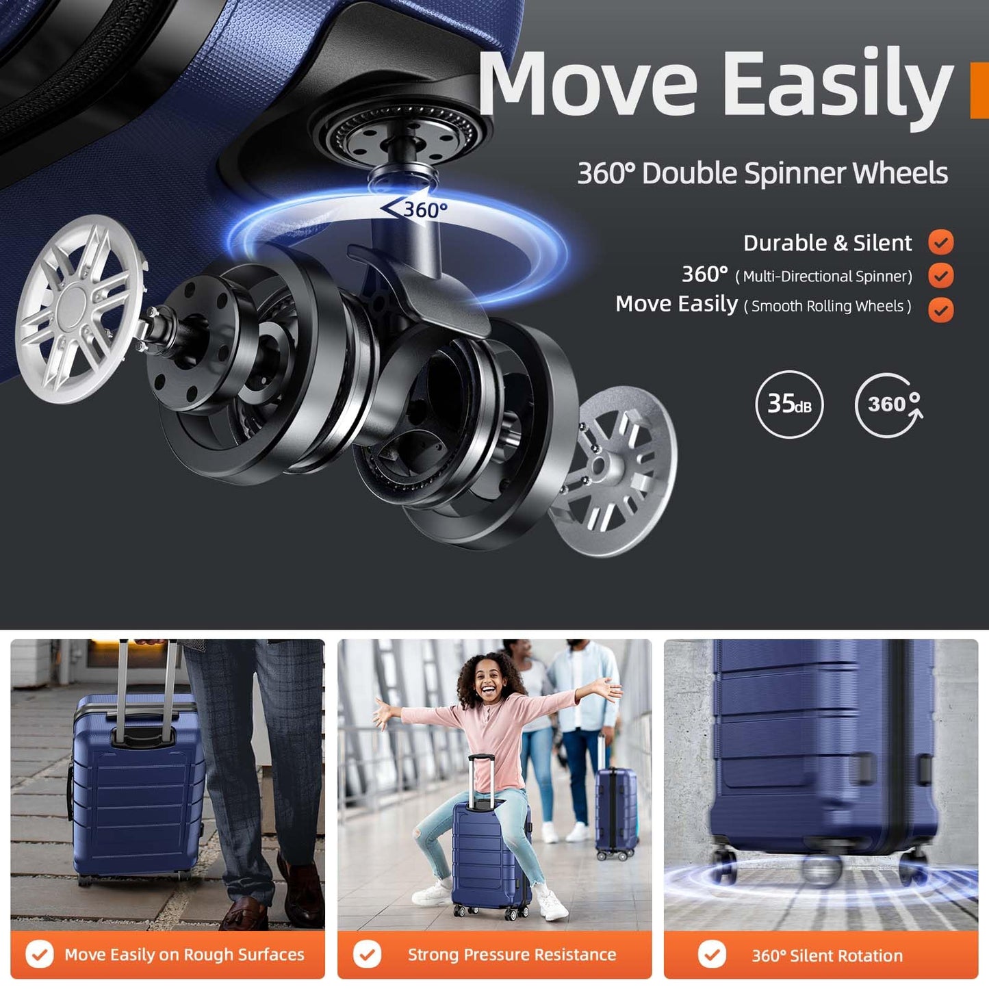 Expandable ShowKoo Suitcase - Durable & TSA Lock