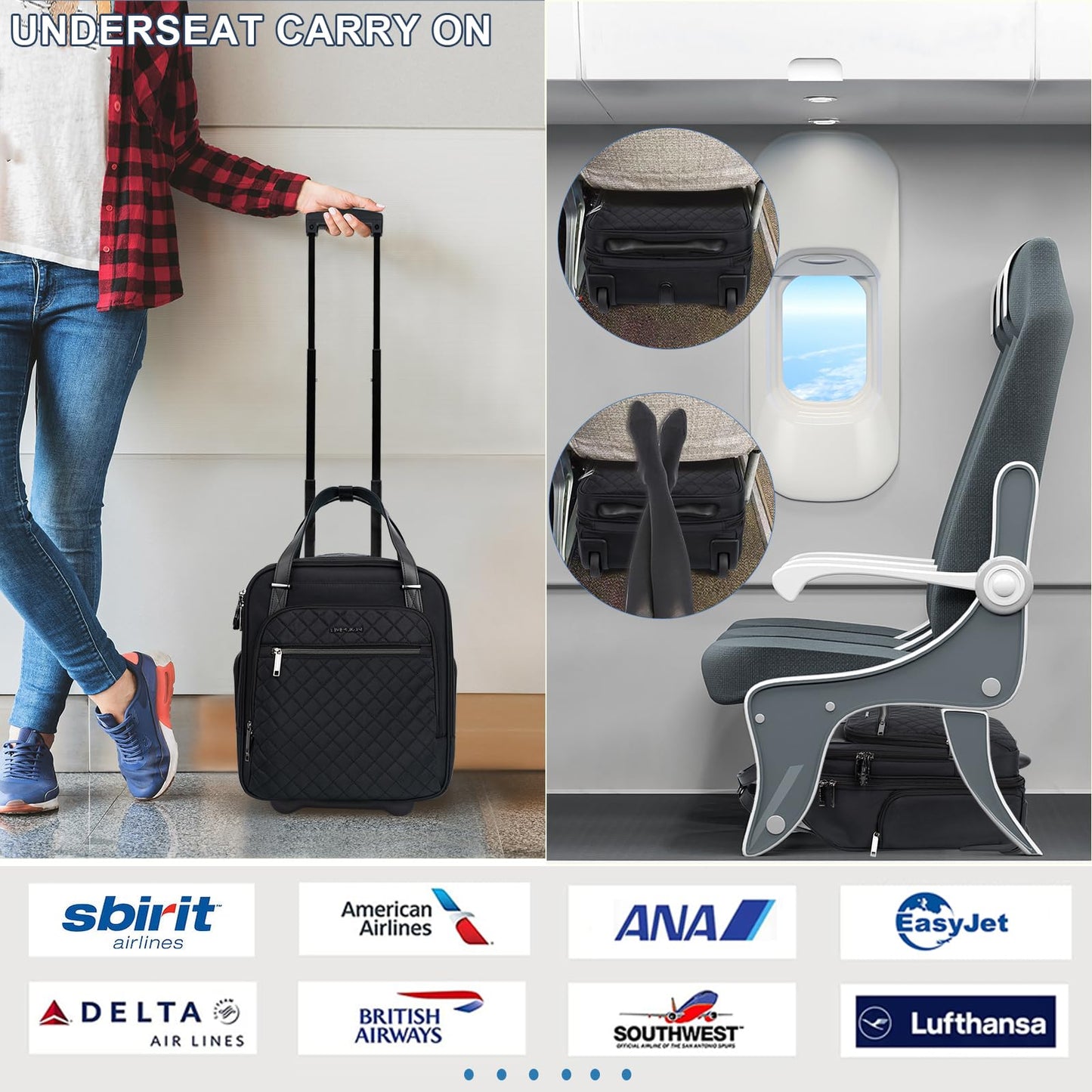 EMPSIGN 16 Wheeled Underseat Travel Bag