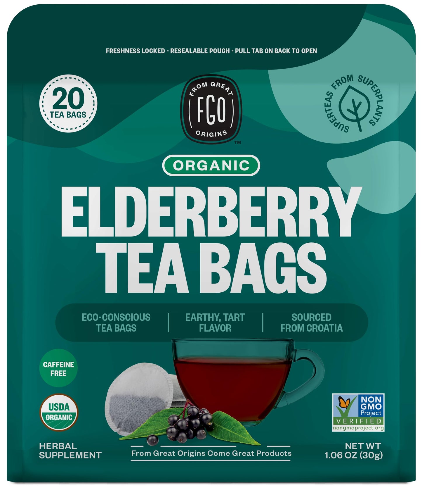 ElderZen Organic Tea - Caffeine-Free Eco Bags