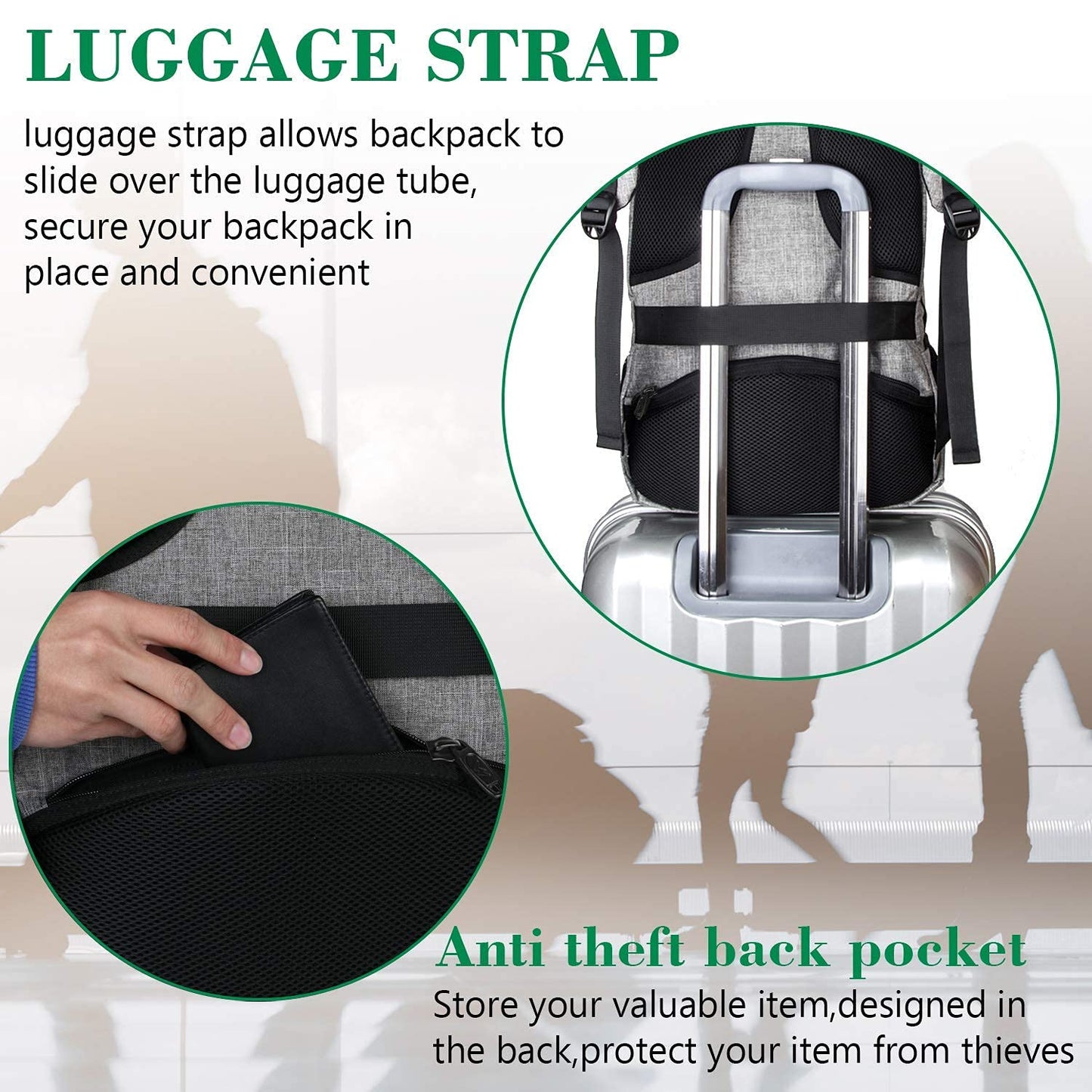 MATEIN SleekGuard Laptop Backpack with USB Port