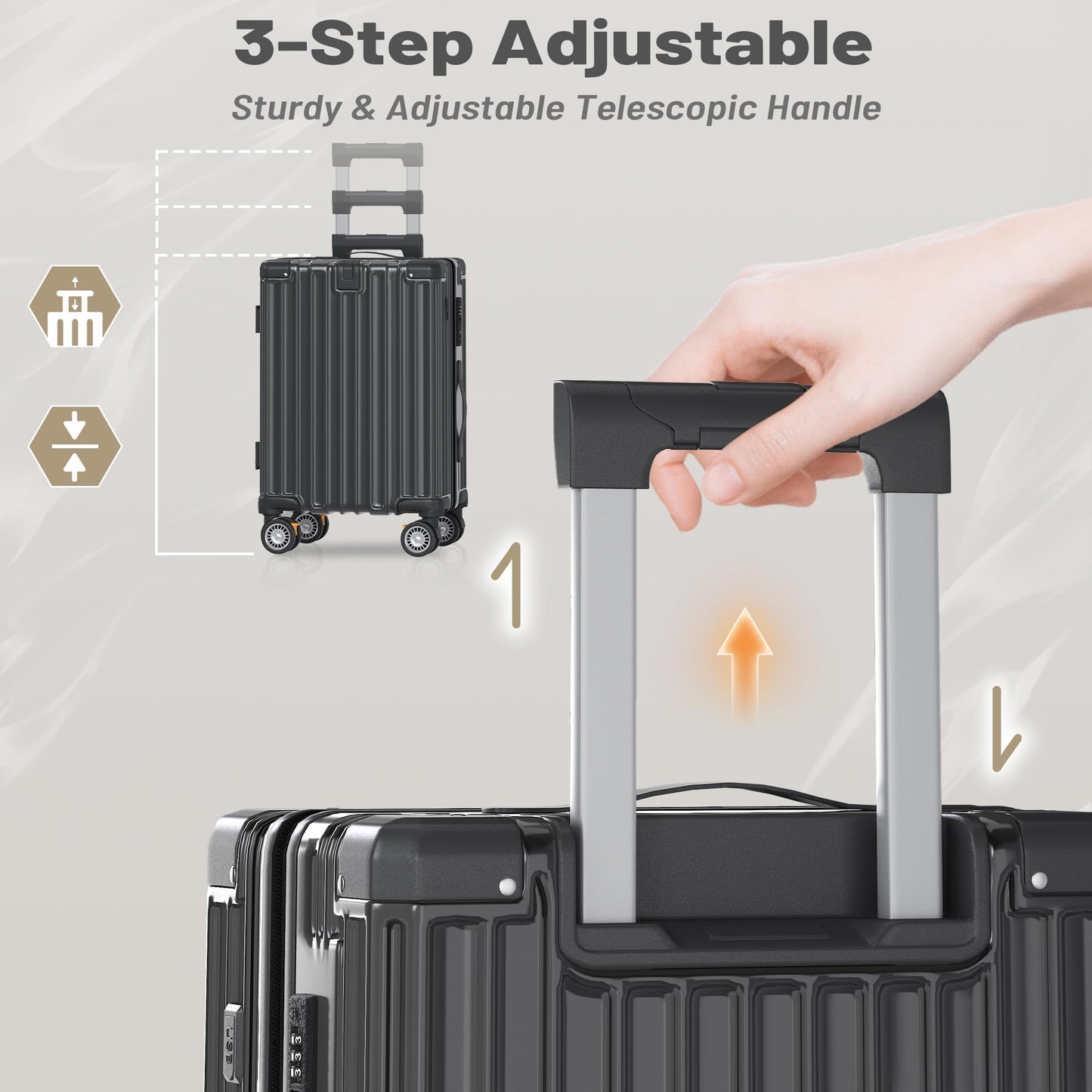 JetGlide 3pc Spinner: Expandable Hardshell Luggage