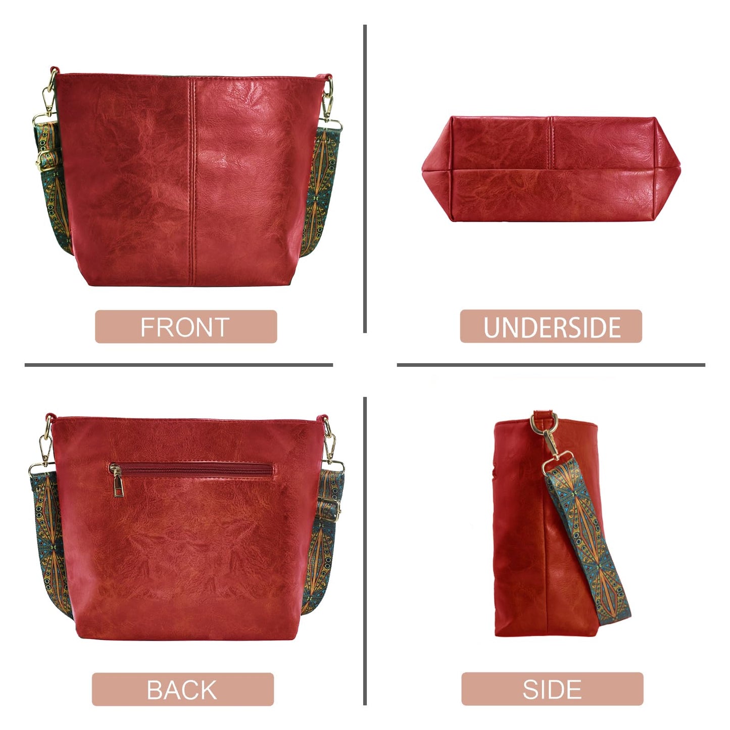ChicHobo Vegan Leather Crossbody Bag with Strap