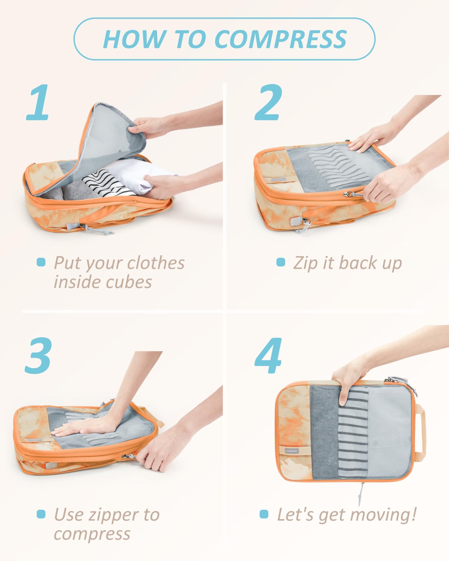 PackPro 6 Set Compression Cubes for Travel