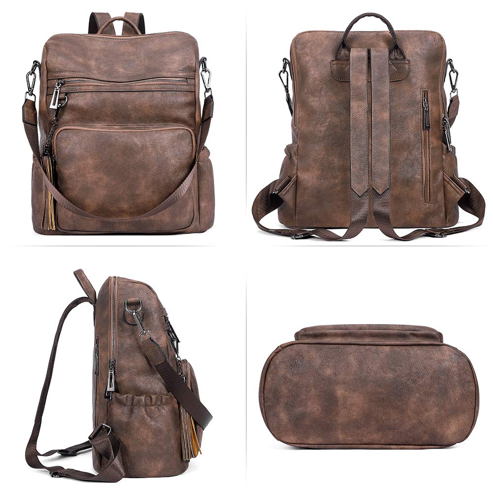 CLUCI Luxe Convertible Leather Backpack Purse