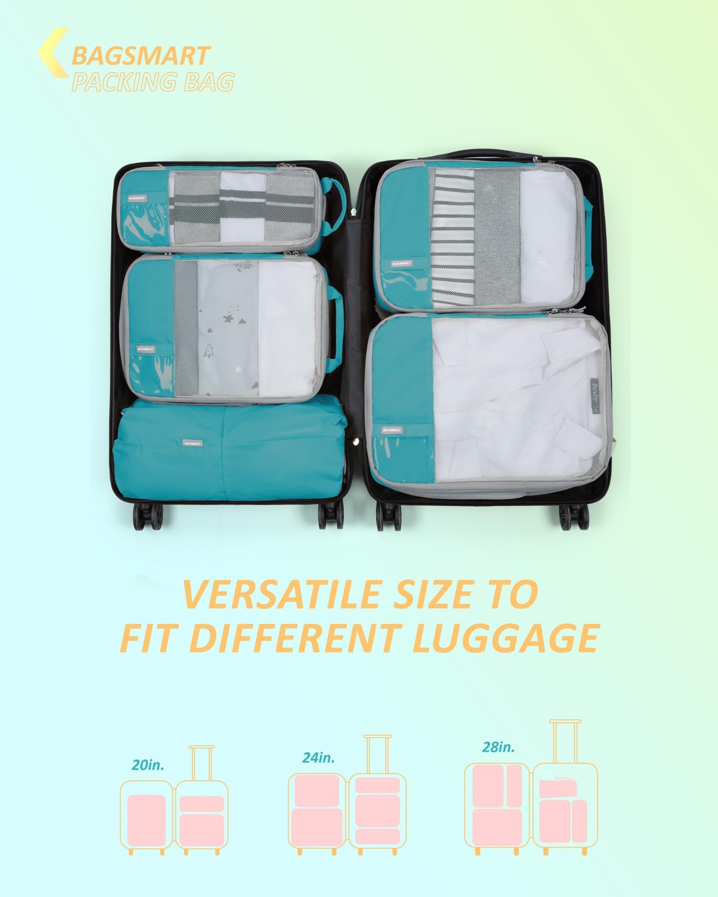 PackPro 6 Set Compression Cubes for Travel