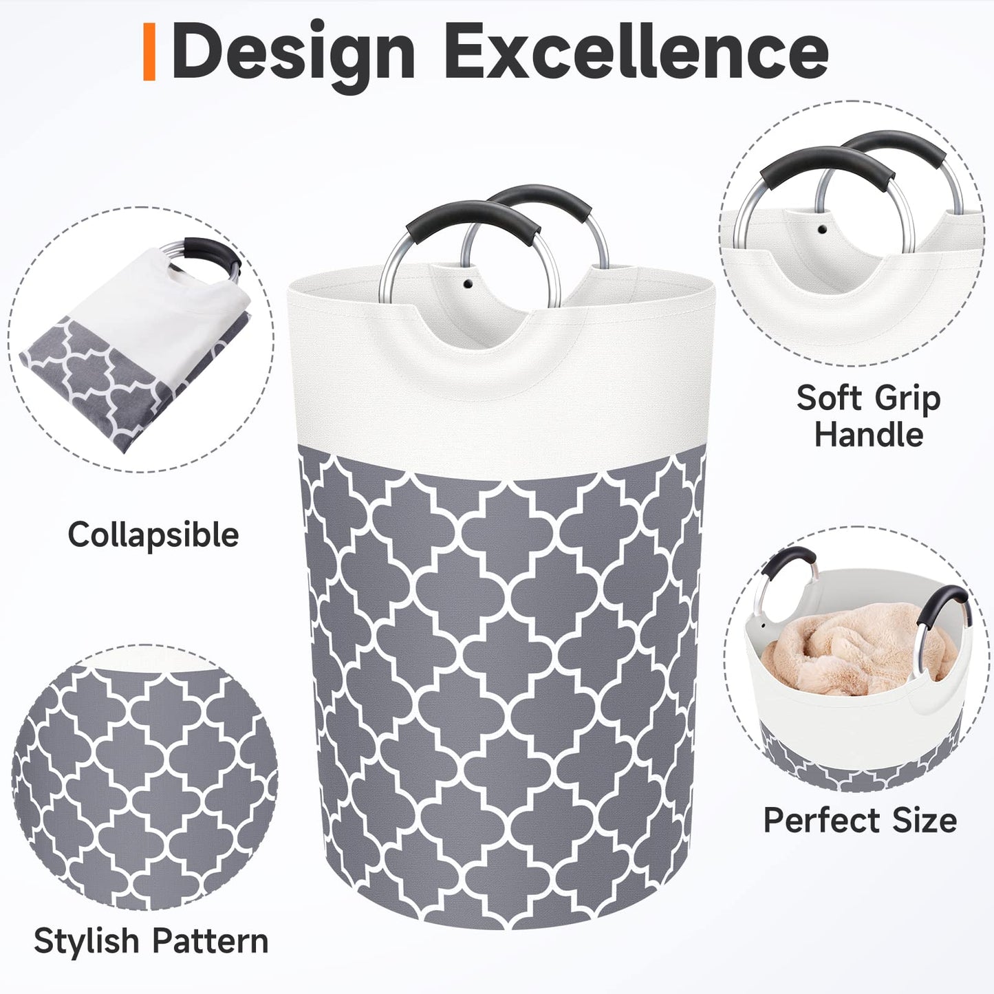 Collapsible Hamper Bag - Grey