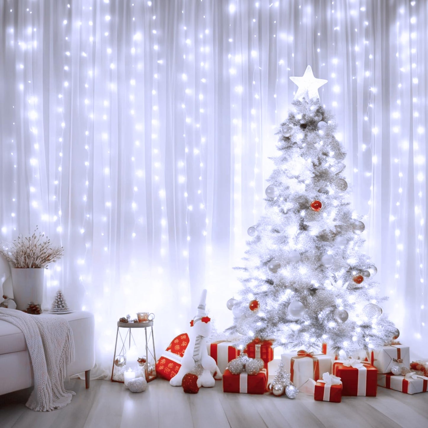Minetom 300 LED Dimmable Fairy Curtain Lights