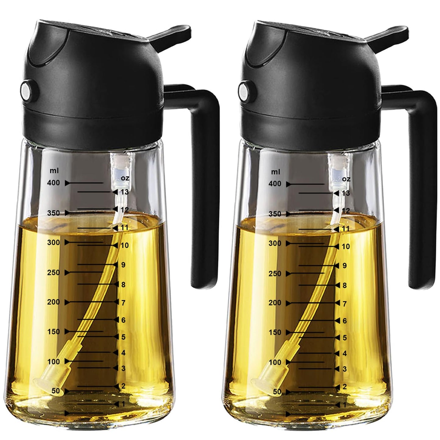 SprayMaster Duo: 16oz Olive Oil Dispenser - Black