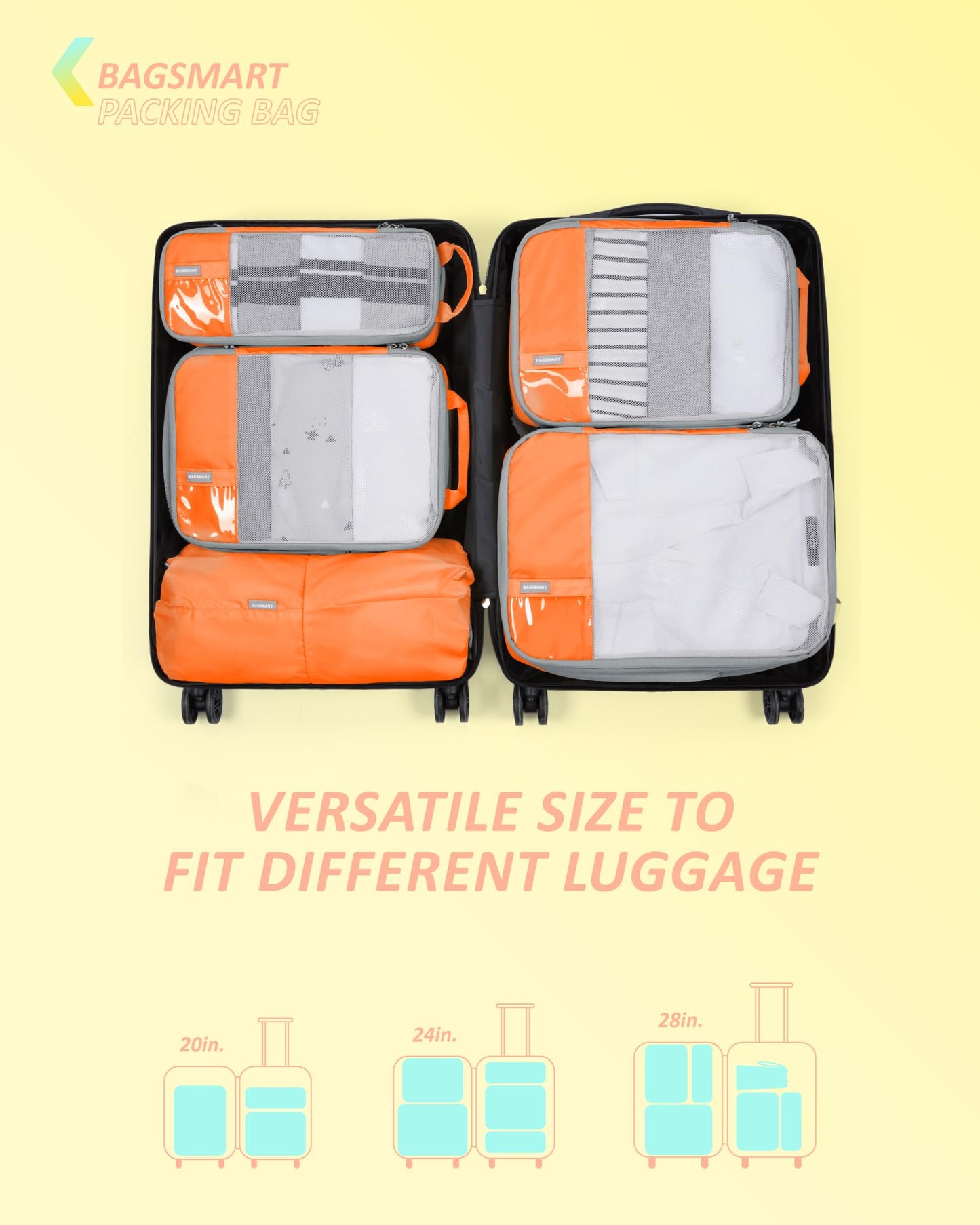PackPro 6 Set Compression Cubes for Travel