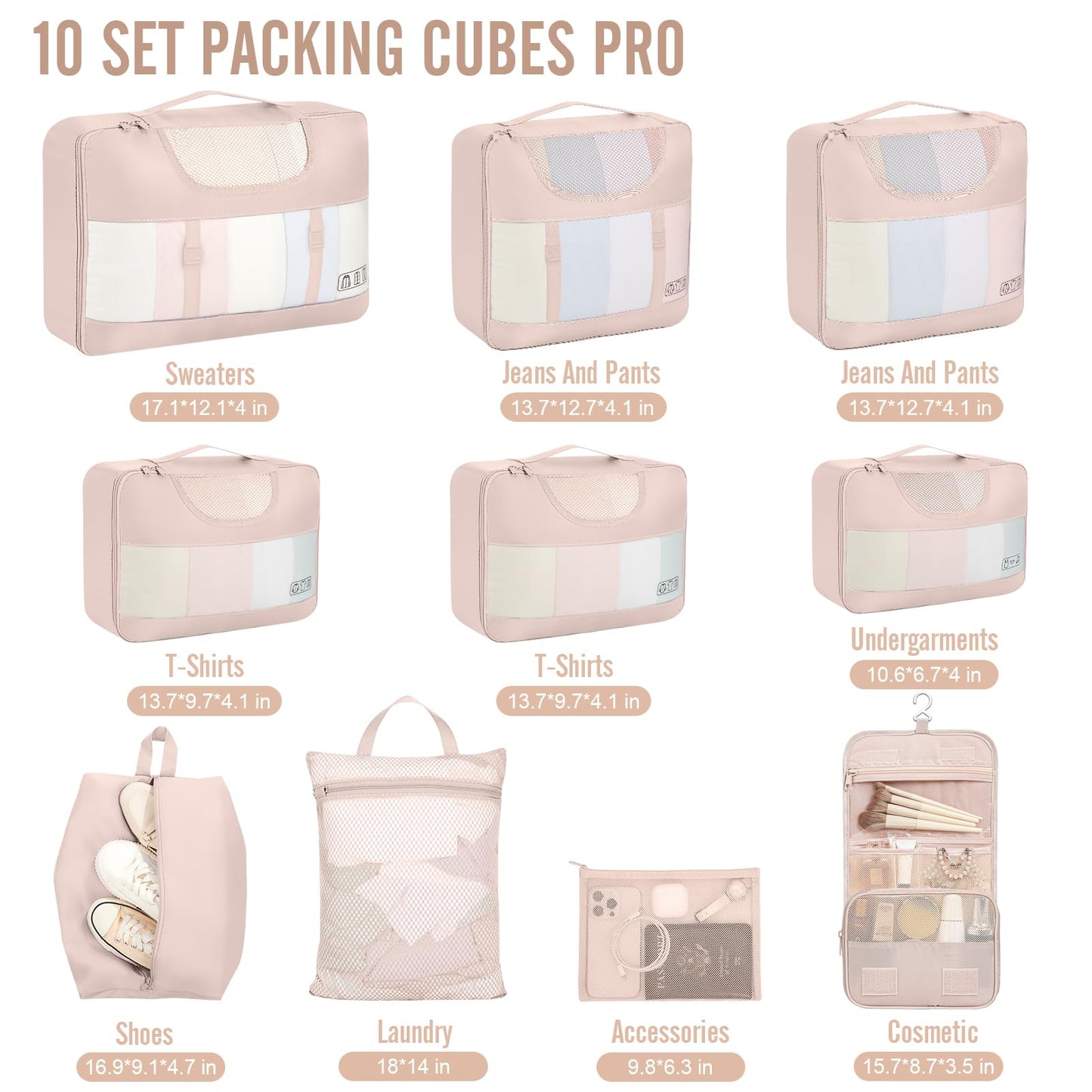 Veken Travel Cubes - 8 Piece Set