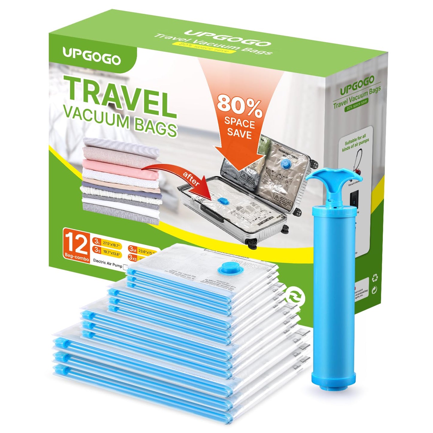 Vacuum Space Saver Bags - 6 Pack Travel Combo