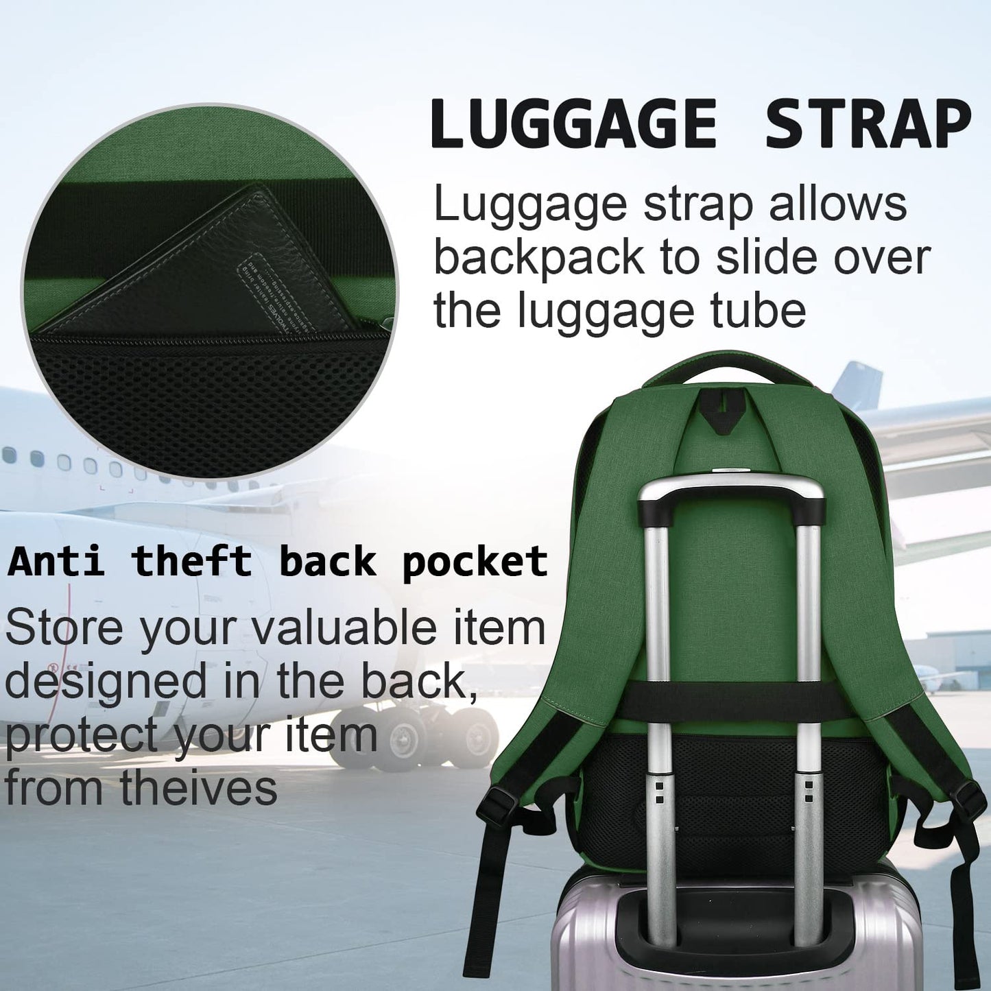 SecureSlim Laptop Backpack with USB & Water Resistance