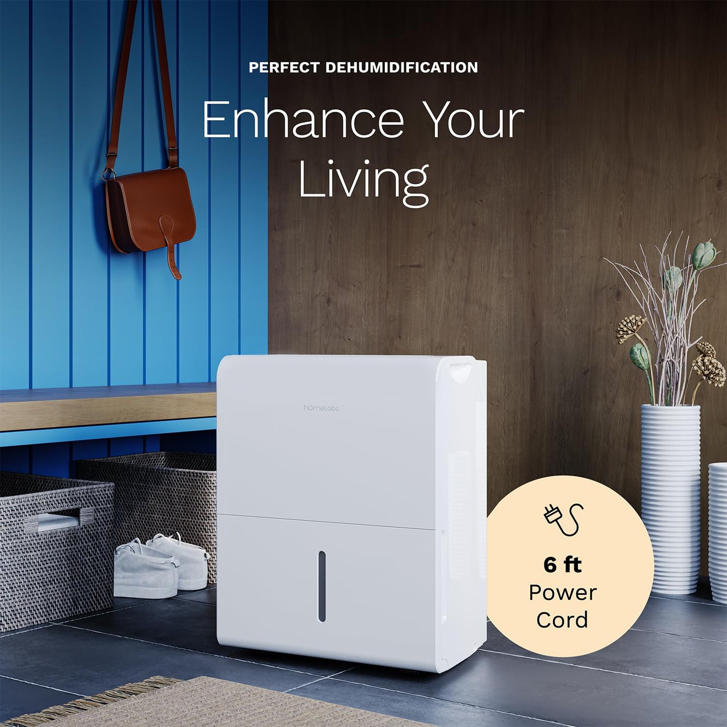 hOmeLabs Smart 50 Pint Dehumidifier 7000 Sq Ft