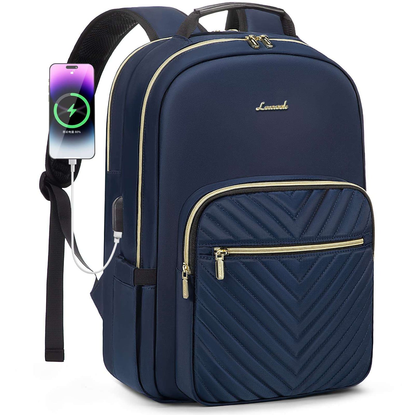 Chic Leather Laptop Backpack for Women - LoveVook