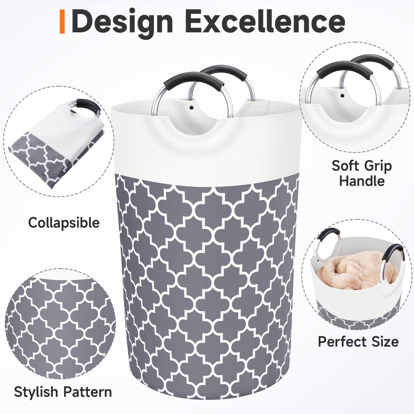 Collapsible Hamper Bag - Grey