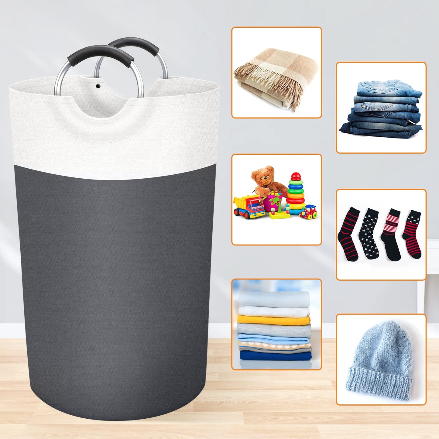 BlissTotes 90L Collapsible Laundry Hamper - Black