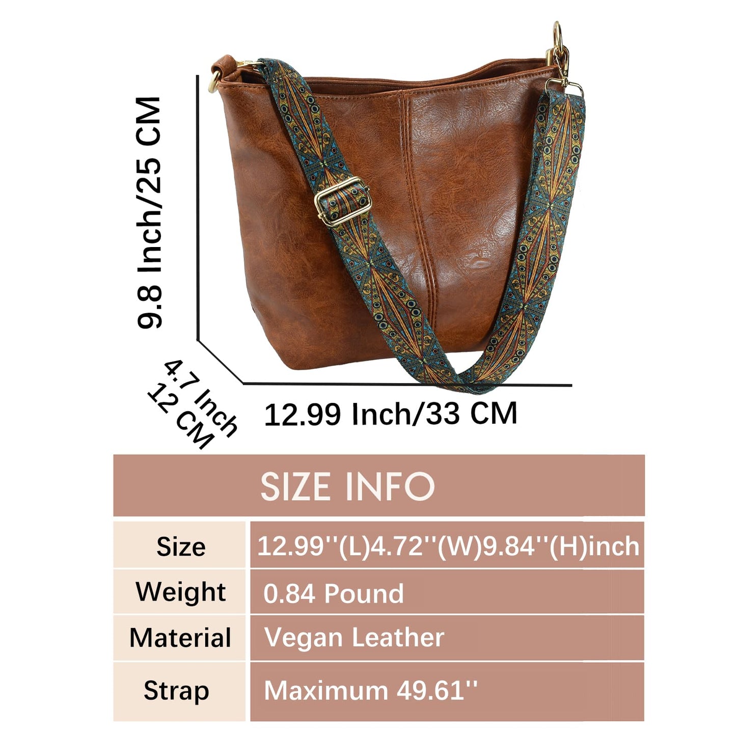 ChicHobo Vegan Leather Crossbody Bag with Strap