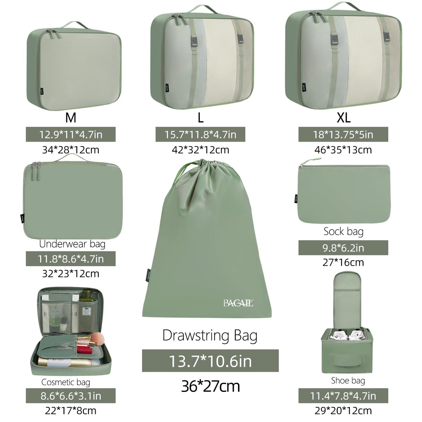 TravelMate 8-Piece Packing Cubes