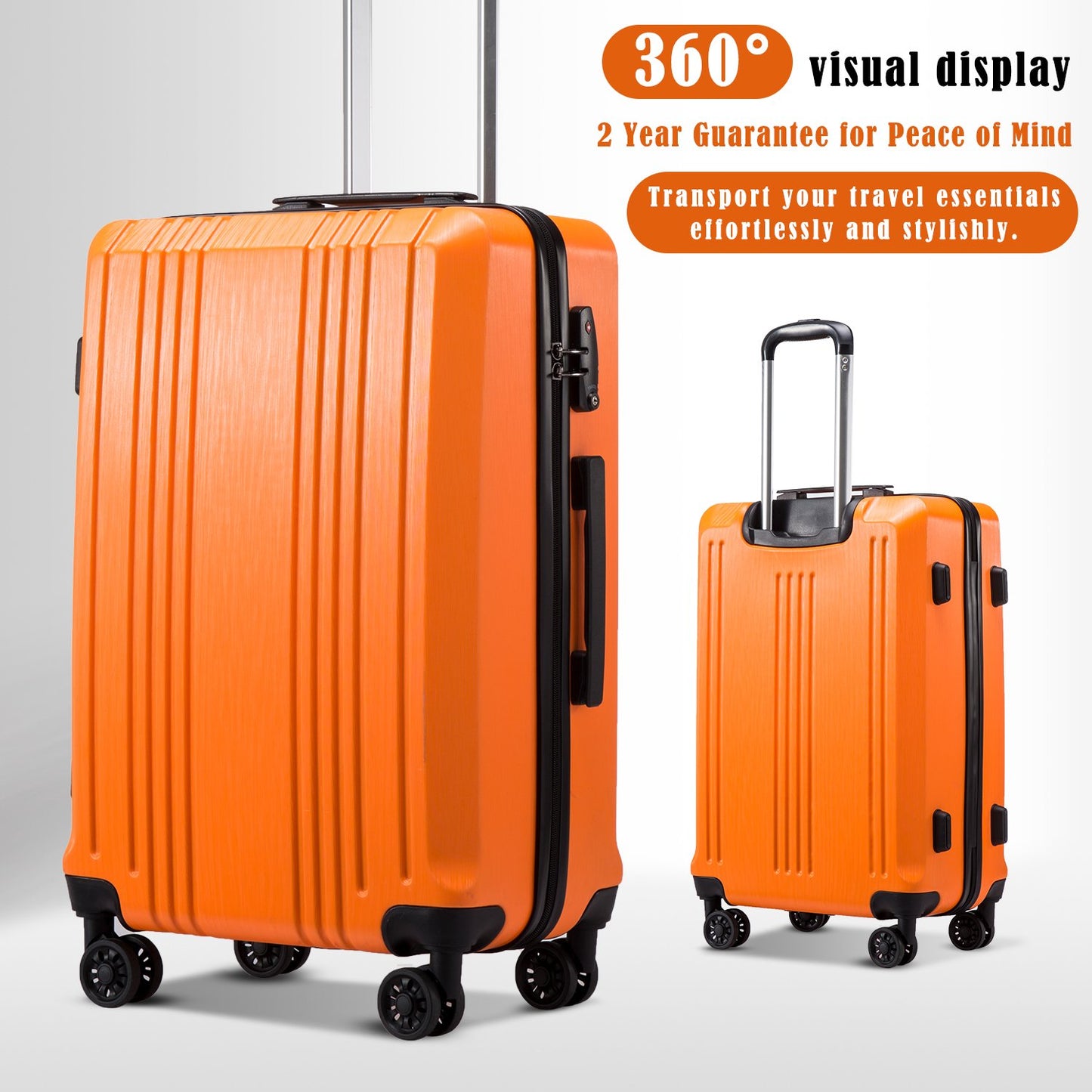 Coolife Expandable Spinner Luggage Set - 3 Piece