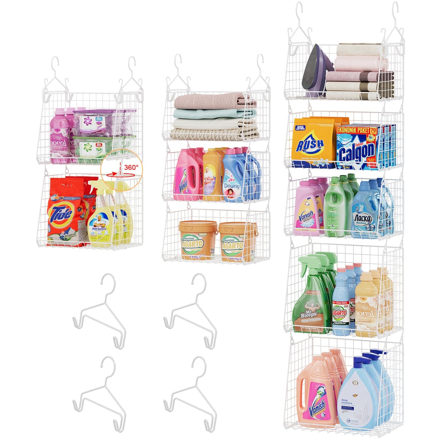 3-Tier Rotating Laundry Basket Organizer