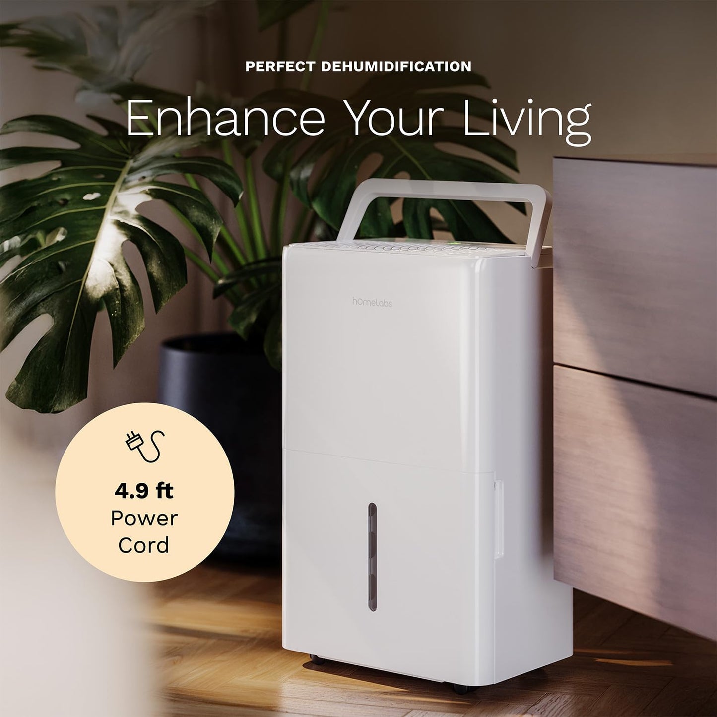 hOmeLabs Smart 50 Pint Dehumidifier 7000 Sq Ft